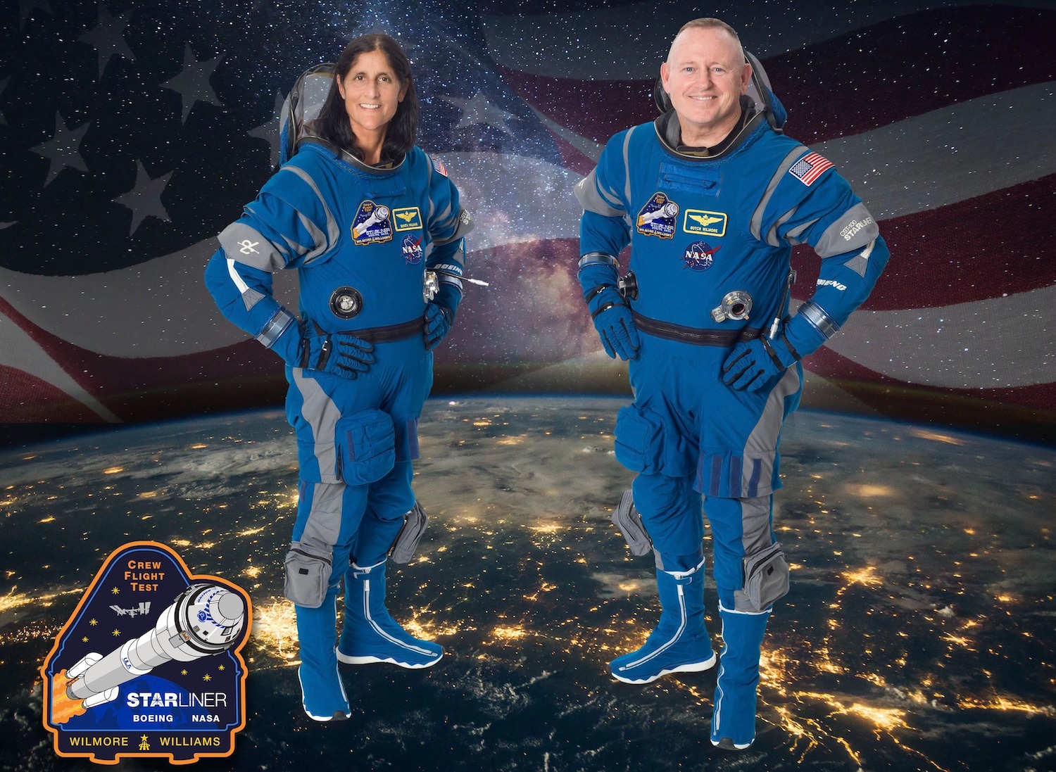 Официальный портрет экипажа для летных испытаний экипажа NASA