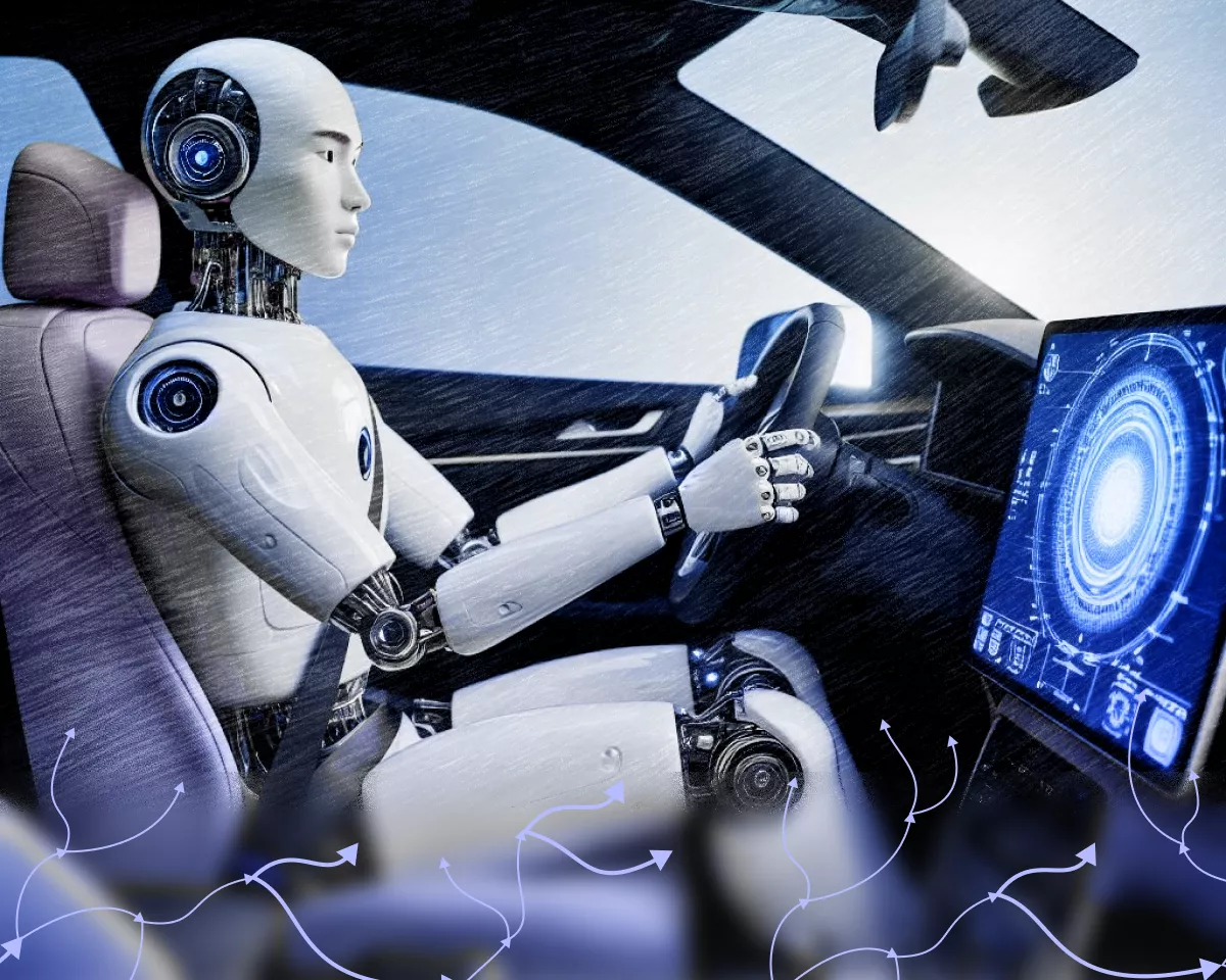 Ученые научили человекоподобного робота водить автомобиль AI